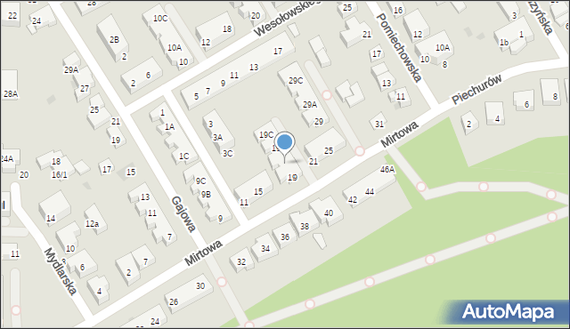 Warszawa, Mirtowa, 19A, mapa Warszawy