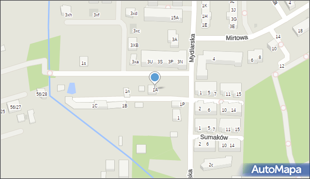 Warszawa, Mirtowa, 1A, mapa Warszawy