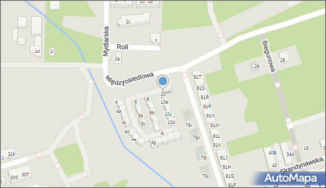 Warszawa, Międzyosiedlowa, 10, mapa Warszawy