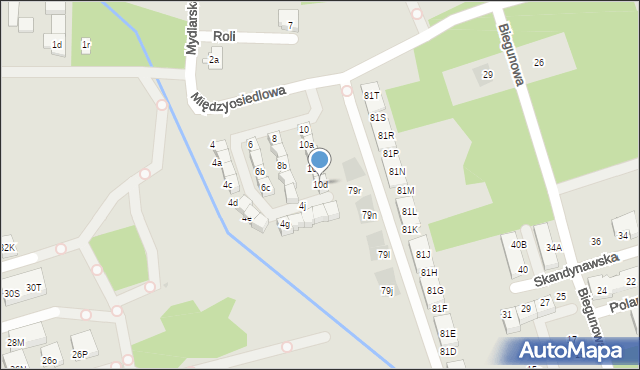 Warszawa, Międzyosiedlowa, 10d, mapa Warszawy