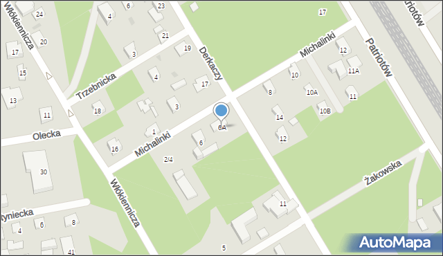 Warszawa, Michalinki, 6A, mapa Warszawy