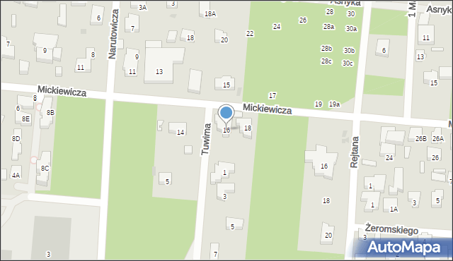 Warszawa, Mickiewicza Adama, 16, mapa Warszawy