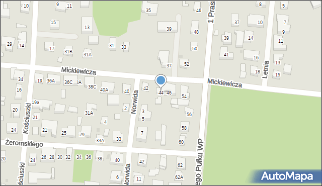 Warszawa, Mickiewicza Adama, 44, mapa Warszawy