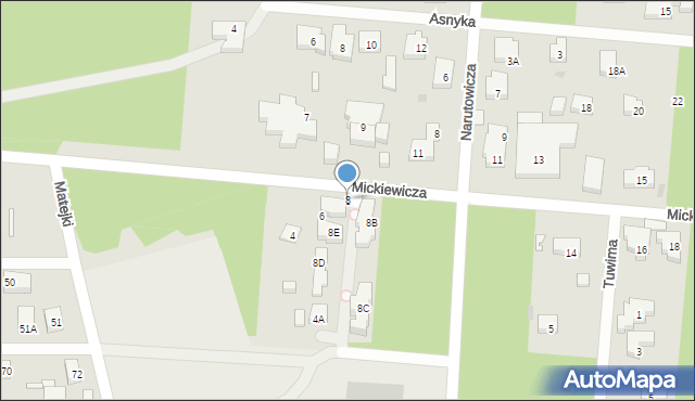 Warszawa, Mickiewicza Adama, 8, mapa Warszawy