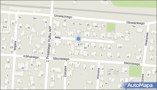 Warszawa, Miła, 6, mapa Warszawy