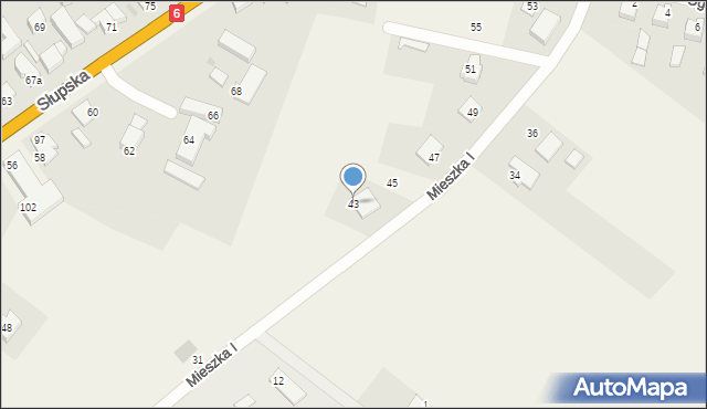 Warszkowo, Mieszka I, 43, mapa Warszkowo