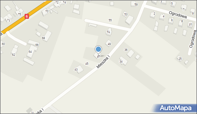 Warszkowo, Mieszka I, 47, mapa Warszkowo