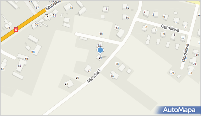 Warszkowo, Mieszka I, 49, mapa Warszkowo