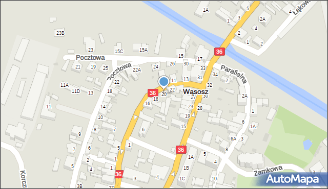 Wąsosz, Mickiewicza Adama, 20, mapa Wąsosz