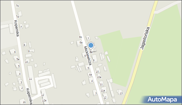 Węgorzyno, Mickiewicza Adama, 8a, mapa Węgorzyno