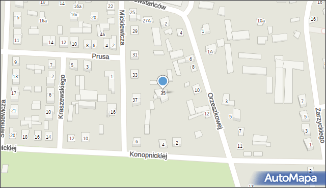 Węgrów, Mickiewicza Adama, 35, mapa Węgrów