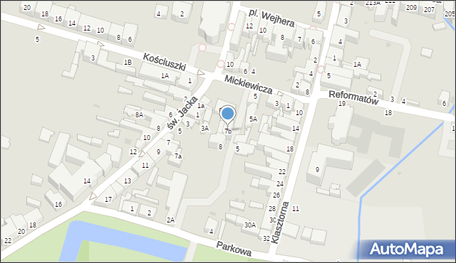 Wejherowo, Mickiewicza Adama, 7b, mapa Wejherowo