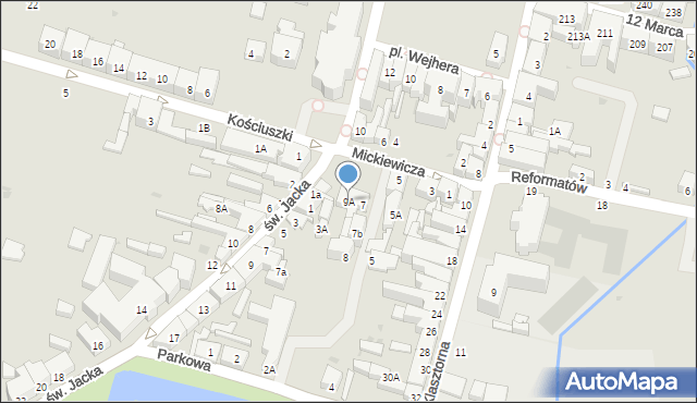 Wejherowo, Mickiewicza Adama, 9A, mapa Wejherowo