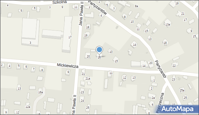 Werbkowice, Mickiewicza Adama, 16, mapa Werbkowice