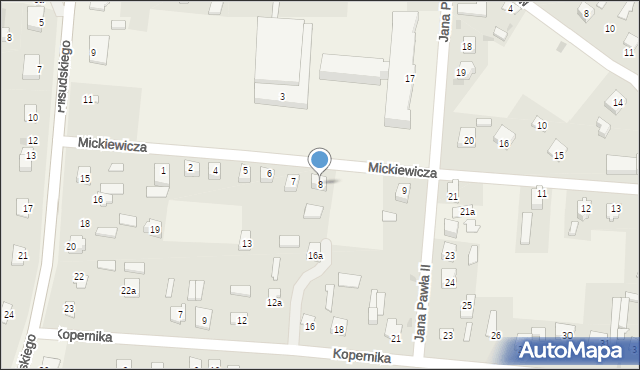 Werbkowice, Mickiewicza Adama, 8, mapa Werbkowice