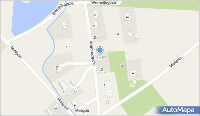 Weronikopole, Mielęcin, 22, mapa Weronikopole