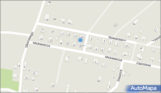 Wiązów, Mickiewicza Adama, 12, mapa Wiązów