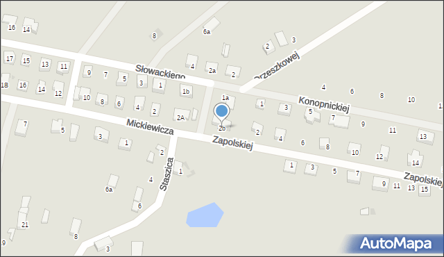 Wiązów, Mickiewicza Adama, 2b, mapa Wiązów