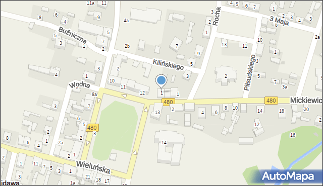 Widawa, Mickiewicza Adama, 1, mapa Widawa