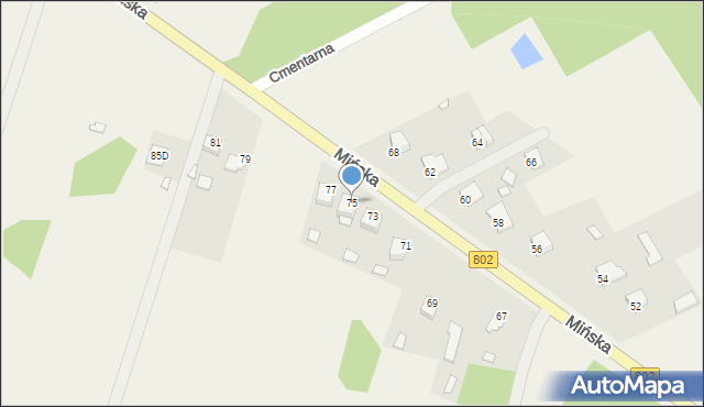 Wielgolas, Mińska, 75, mapa Wielgolas