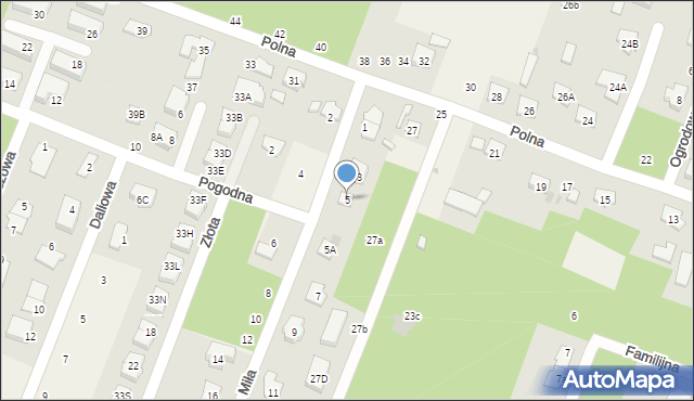 Wieliszew, Miła, 5, mapa Wieliszew