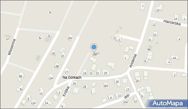 Wilamowice, Mickiewicza Adama, 19a, mapa Wilamowice