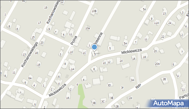 Wilamowice, Mickiewicza Adama, 3, mapa Wilamowice