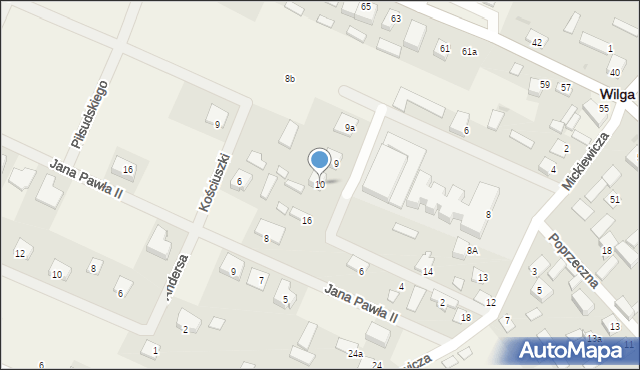 Wilga, Mickiewicza Adama, 10, mapa Wilga
