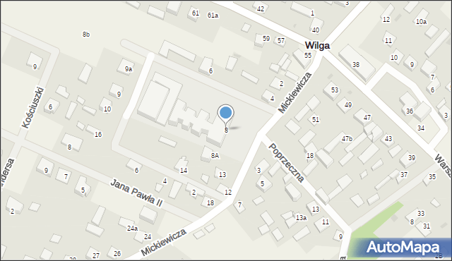 Wilga, Mickiewicza Adama, 8, mapa Wilga