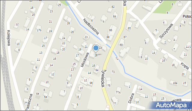 Wilkowice, Miodowa, 18, mapa Wilkowice