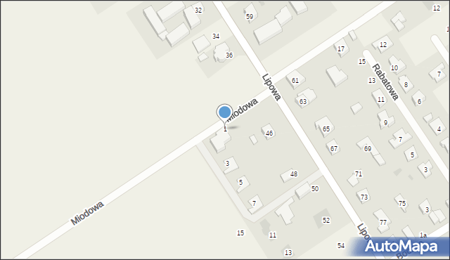 Wilkowice, Miodowa, 1, mapa Wilkowice