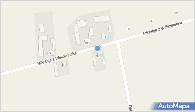 Wilkowiecko, Mikołaja z Wilkowiecka, 58, mapa Wilkowiecko