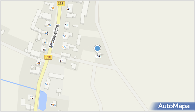 Wińsko, Mickiewicza Adama, 55A, mapa Wińsko