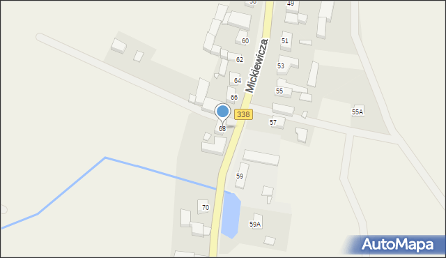 Wińsko, Mickiewicza Adama, 68, mapa Wińsko