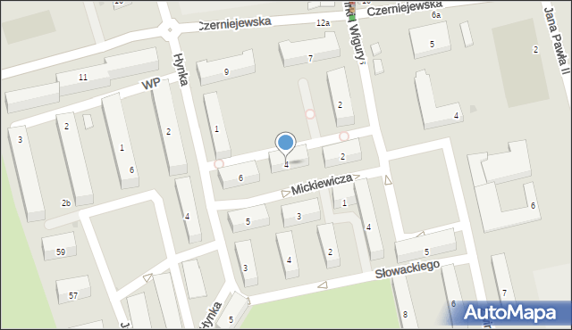 Witkowo, Mickiewicza Adama, 4, mapa Witkowo