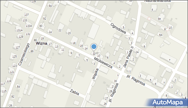 Wizna, Mickiewicza Adama, 12, mapa Wizna