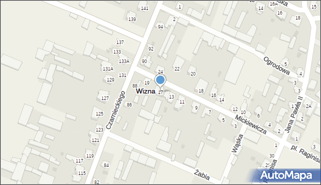 Wizna, Mickiewicza Adama, 17, mapa Wizna
