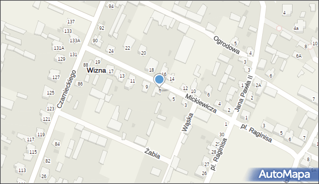 Wizna, Mickiewicza Adama, 7, mapa Wizna