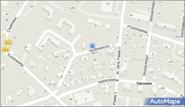 Włodawa, Mickiewicza Adama, 5a, mapa Włodawa