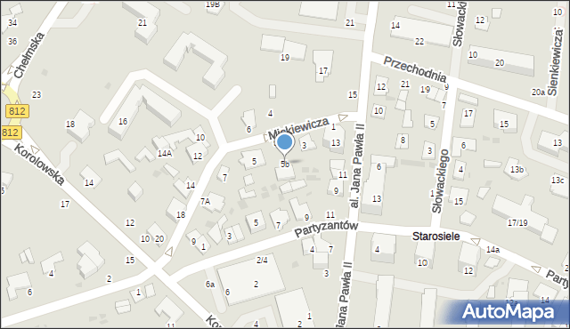 Włodawa, Mickiewicza Adama, 5b, mapa Włodawa