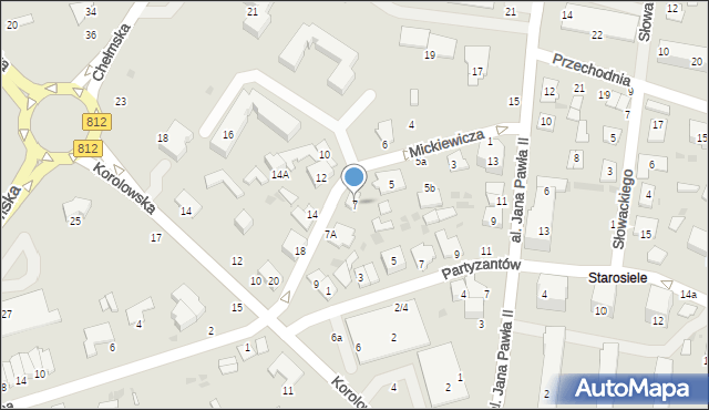 Włodawa, Mickiewicza Adama, 7, mapa Włodawa