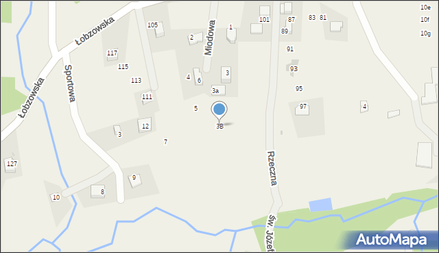 Włosań, Miodowa, 3B, mapa Włosań