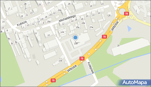 Wodzisław Śląski, Michalskiego Józefa, 12B, mapa Wodzisławia Śląskiego