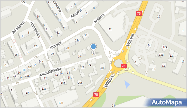 Wodzisław Śląski, Michalskiego Józefa, 23, mapa Wodzisławia Śląskiego