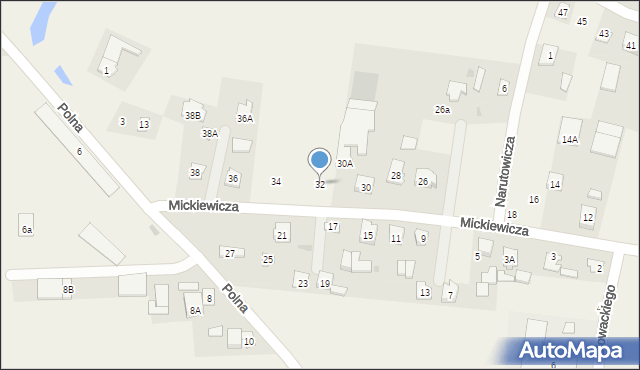 Wohyń, Mickiewicza Adama, 32, mapa Wohyń