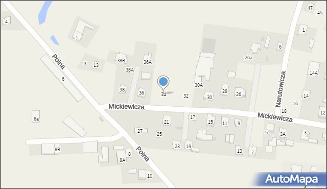 Wohyń, Mickiewicza Adama, 34, mapa Wohyń