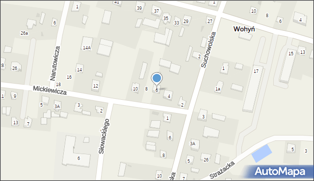Wohyń, Mickiewicza Adama, 6, mapa Wohyń
