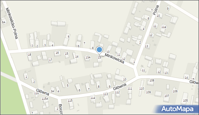 Wójcice, Minkowicka, 13, mapa Wójcice