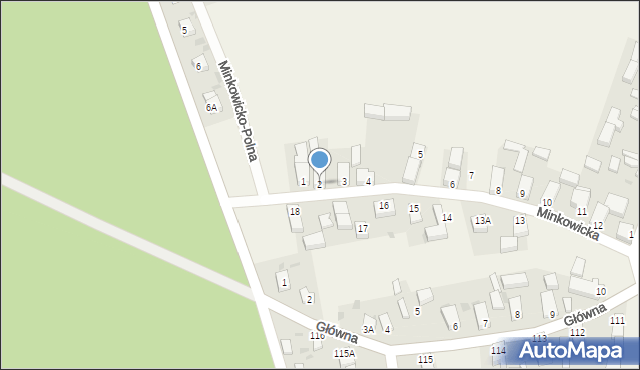 Wójcice, Minkowicka, 2, mapa Wójcice
