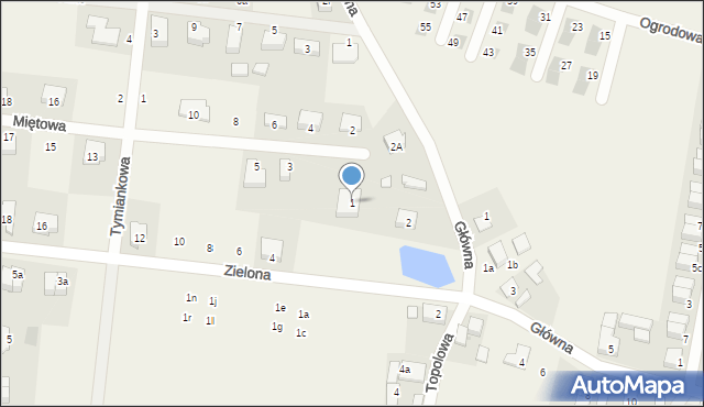 Wojnowice, Miętowa, 1, mapa Wojnowice